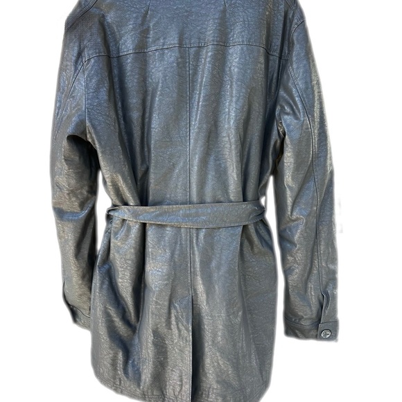 ASOS DESIGN Men’s Faux Leather Belted Trench Coat In Black Size: XL - Picture 6 of 15